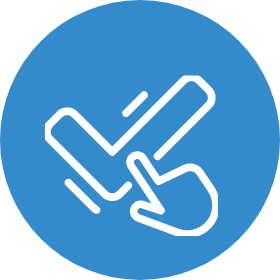 Check icon on blue circle